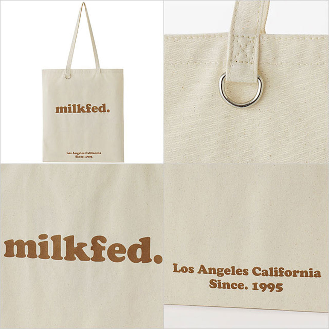 ミルクフェド MILKFED. × mischiefstyle FLAT LIGHTTOTE COOPER OUI LOGO 白色 [103244053007]