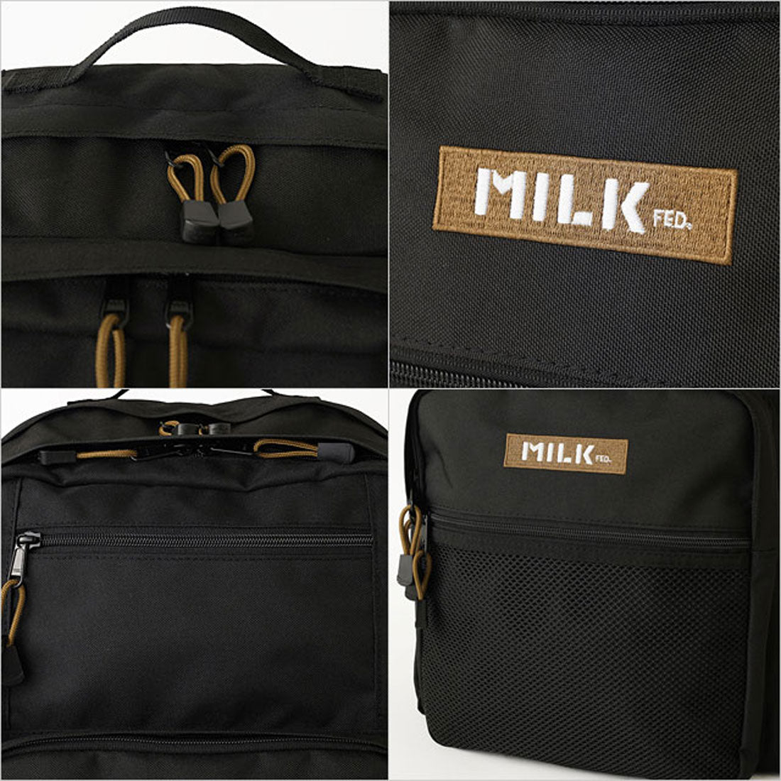 ミルクフェド MILKFED. × mischiefstyle W ZIP BACKPACK BLACK [103244053006]