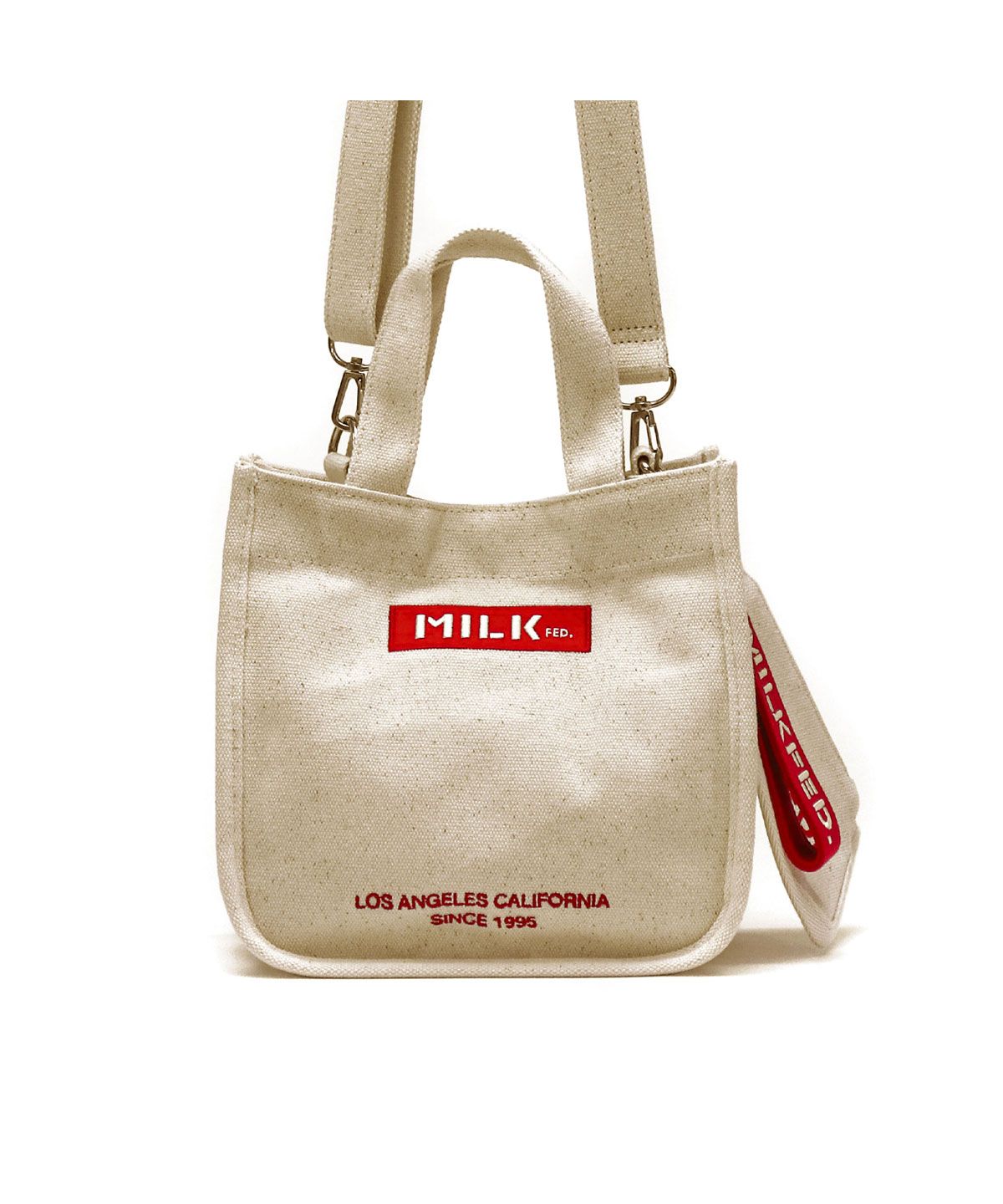 ミルクフェド MILKFED. ミルクフェド ショルダーバッグ MILKFED. EMBROIDERED BAR MINI SHOULDER BAG W/STRAP 103213053009 （レッド） レッド
