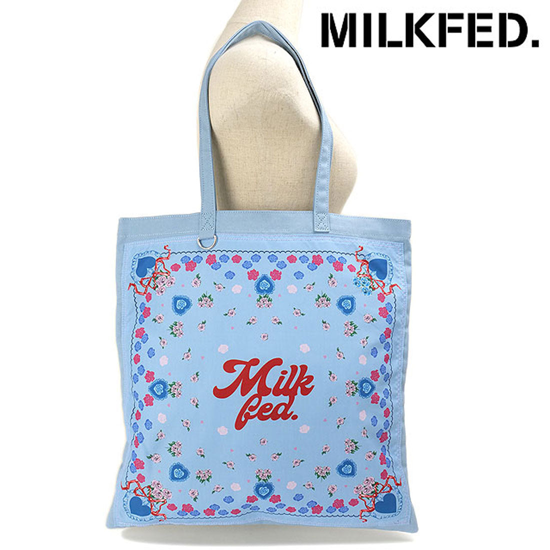 ミルクフェド MILKFED. FLOWER PATTERN BANDANA BAG LtBLUE [103253053001] （LtBLUE） LtBLUE