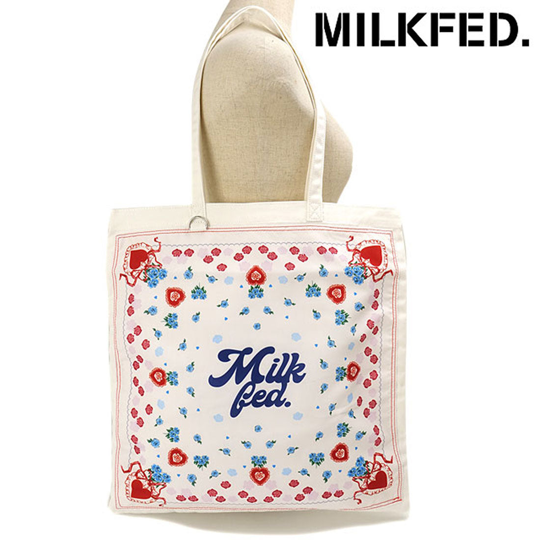 ミルクフェド MILKFED. FLOWER PATTERN BANDANA BAG OFF-WHITE [103253053001] （OFF-WHITE） OFF-WHITE