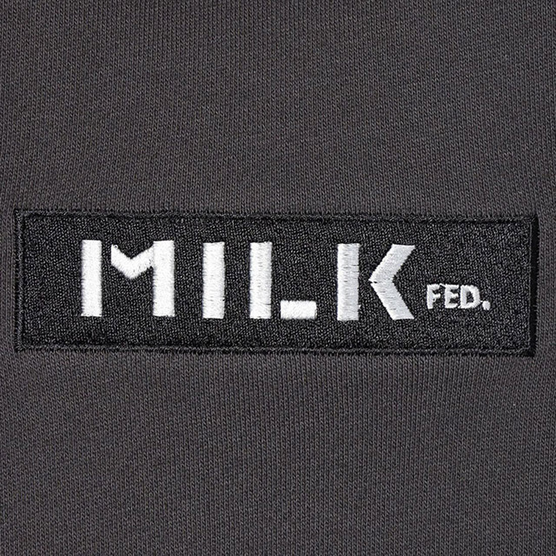 ミルクフェド MILKFED. BAR LOGO BASIC SWEAT HOODIE CHARCOAL [103243012005]