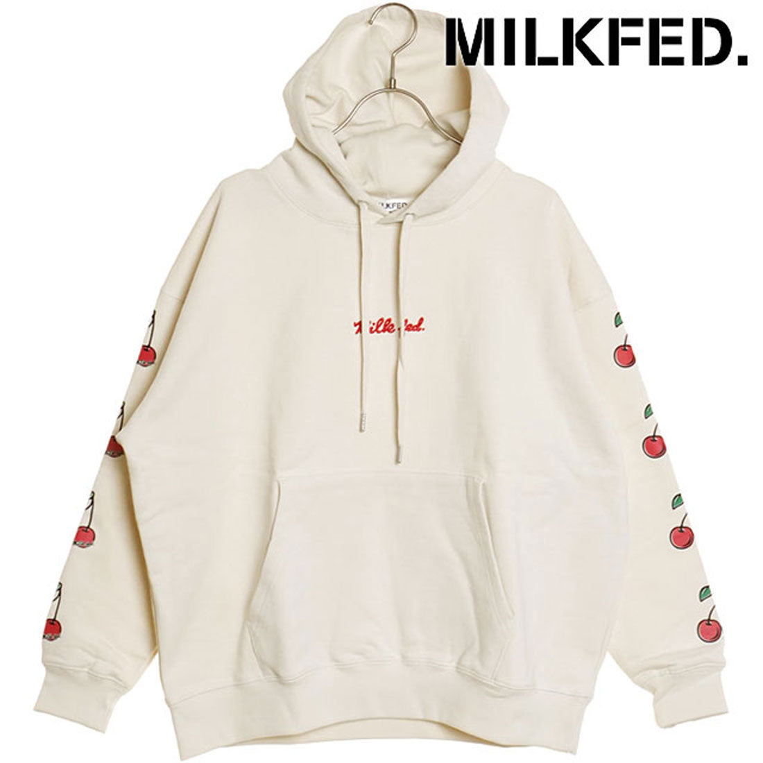 ミルクフェド MILKFED. SIDE CHERRIES SWEAT HOODIE OFF-WHITE [103251012001]