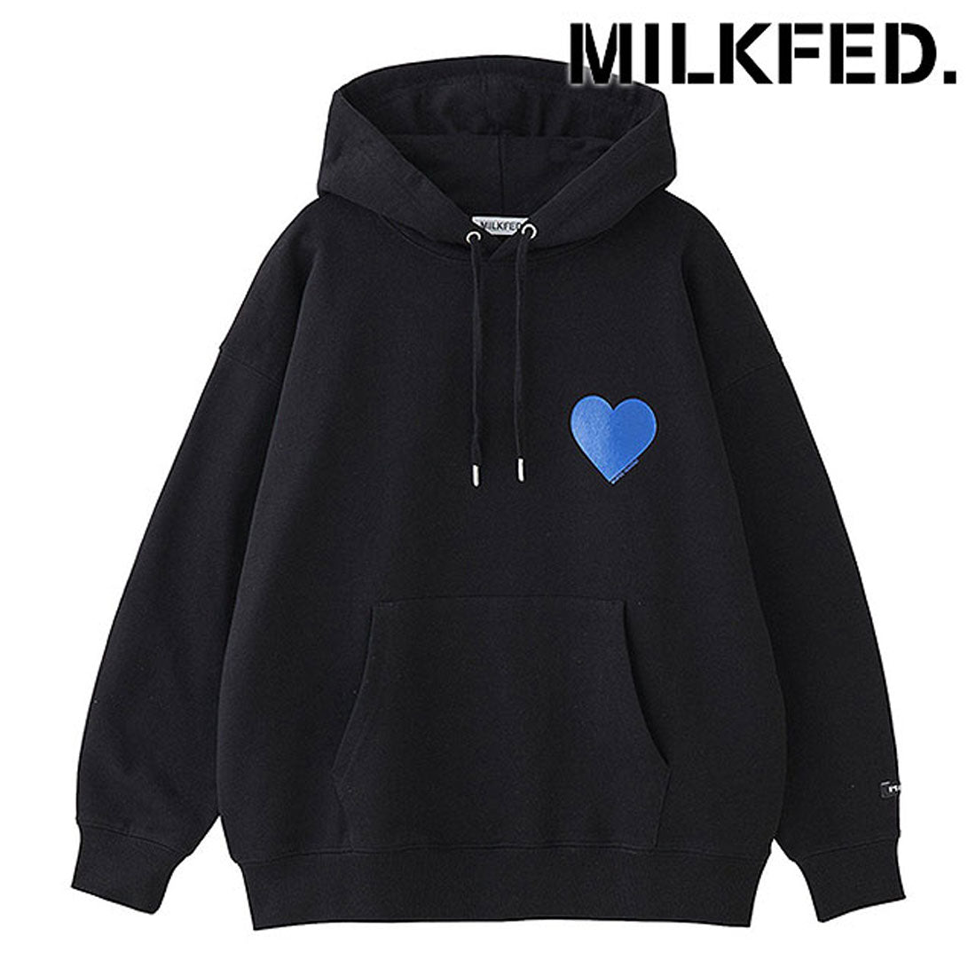 ミルクフェド MILKFED. BIG HEART SWEAT HOODIE BLACK [103251012002 SS25]