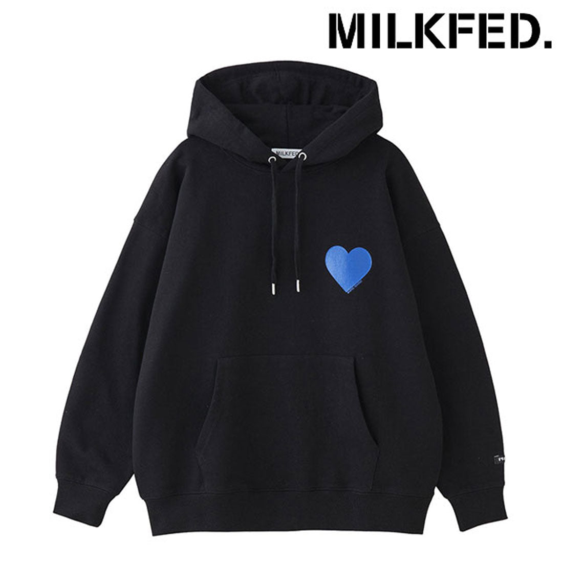 ミルクフェド MILKFED. BIG HEART SWEAT HOODIE BLACK [103251012002 SS25]