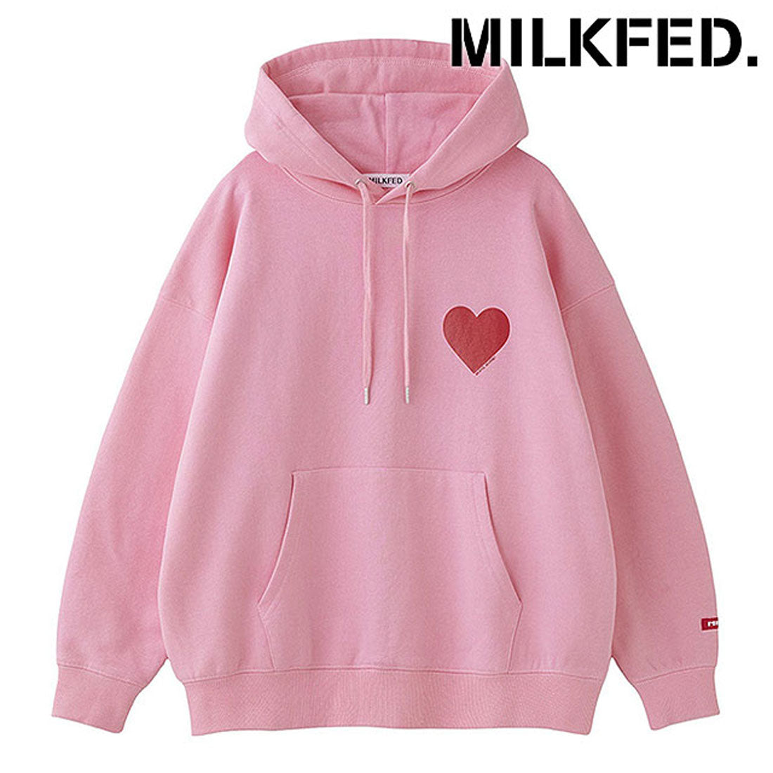 ミルクフェド MILKFED. BIG HEART SWEAT HOODIE BLACK [103251012002 SS25]