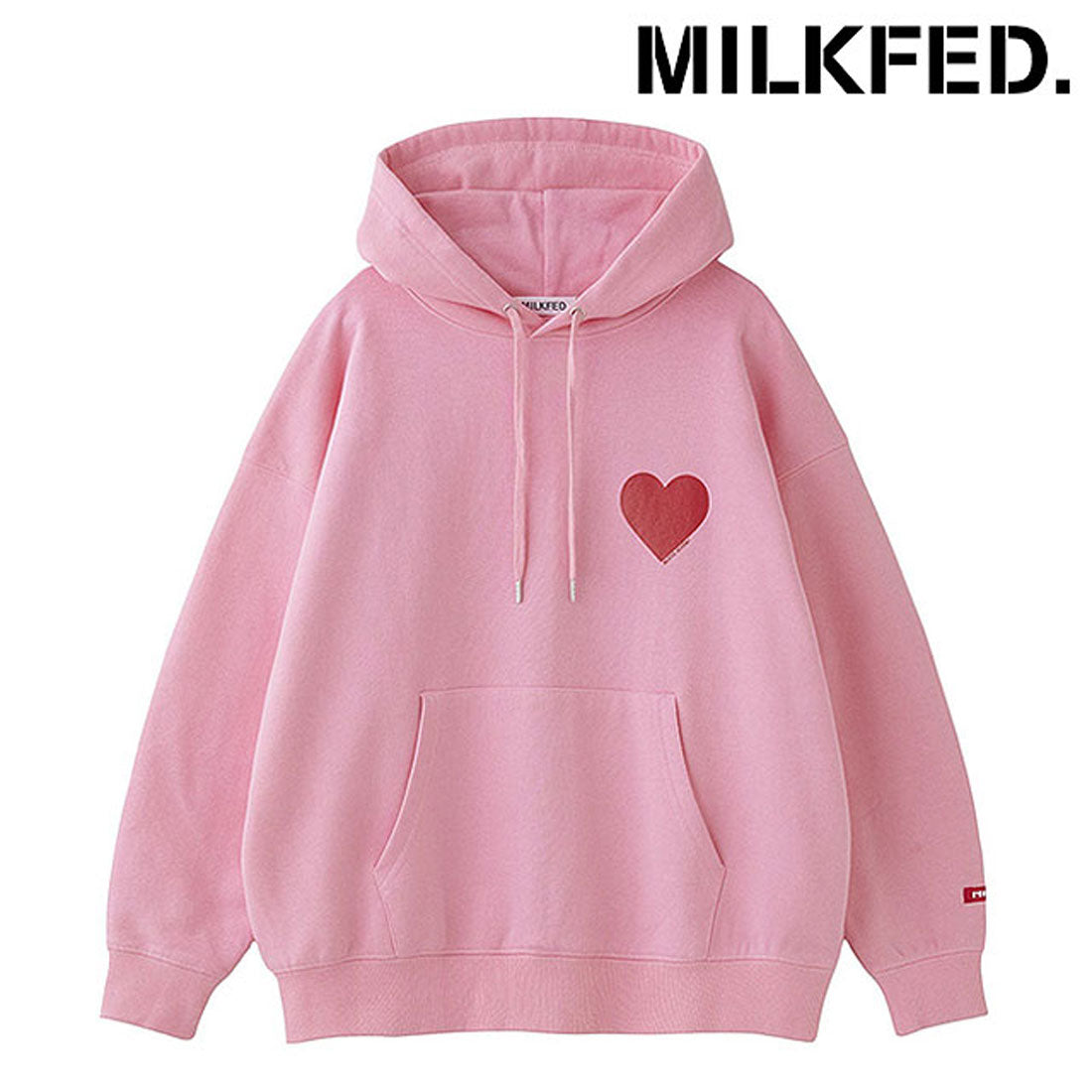 ミルクフェド MILKFED. BIG HEART SWEAT HOODIE BLACK [103251012002 SS25]
