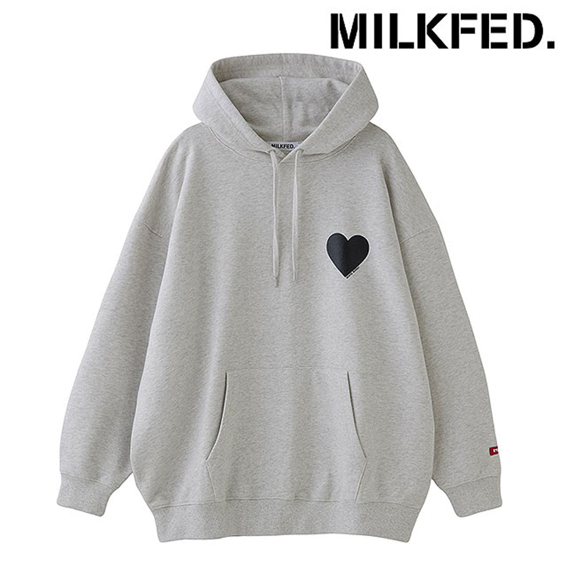 ミルクフェド MILKFED. BIG HEART SWEAT HOODIE BLACK [103251012002 SS25]