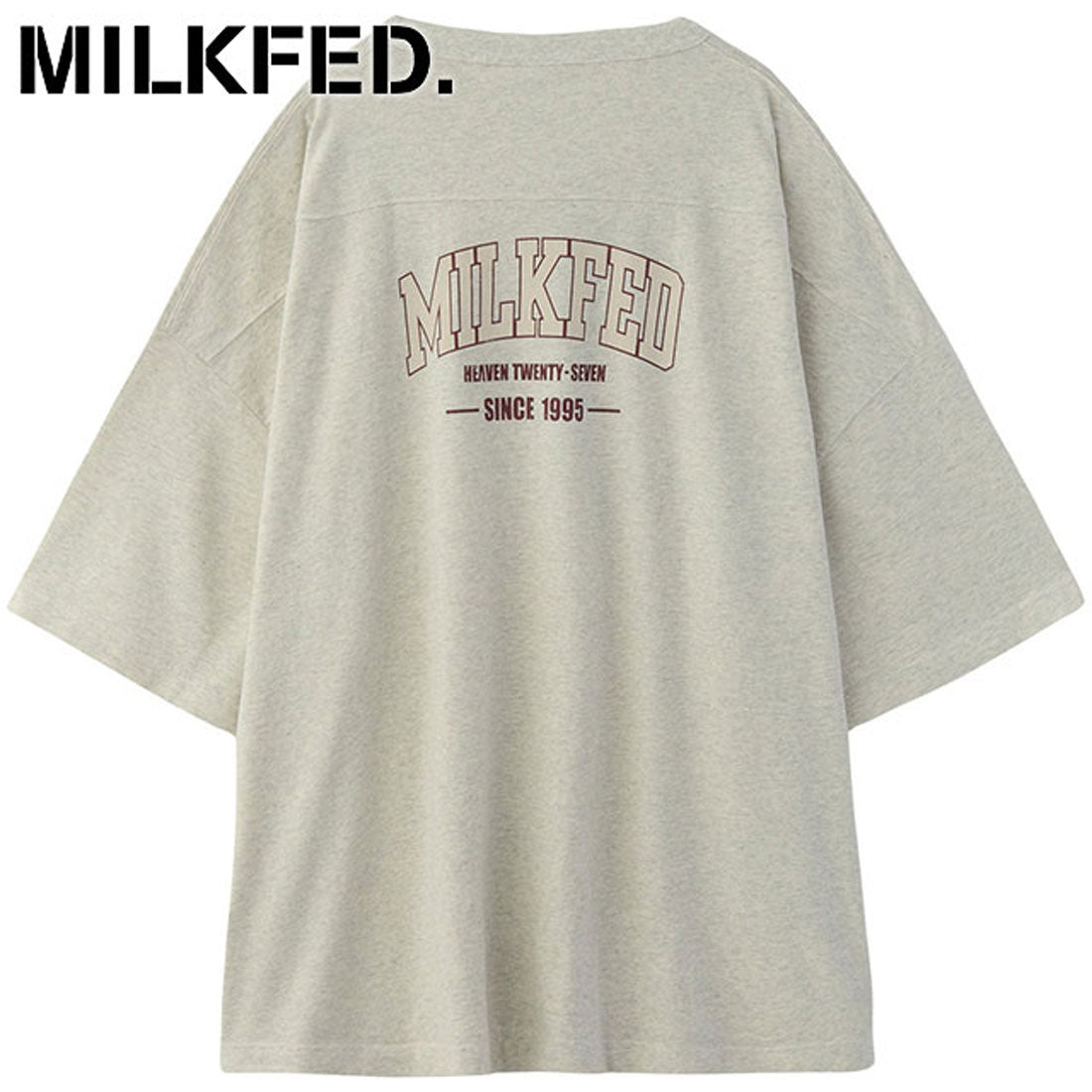 ミルクフェド MILKFED. ×CHAMPION COLLEGE LOGO BIG FOOTBALL TEE OATMEAL [103252011002 SU25] （OATMEAL） OATMEAL