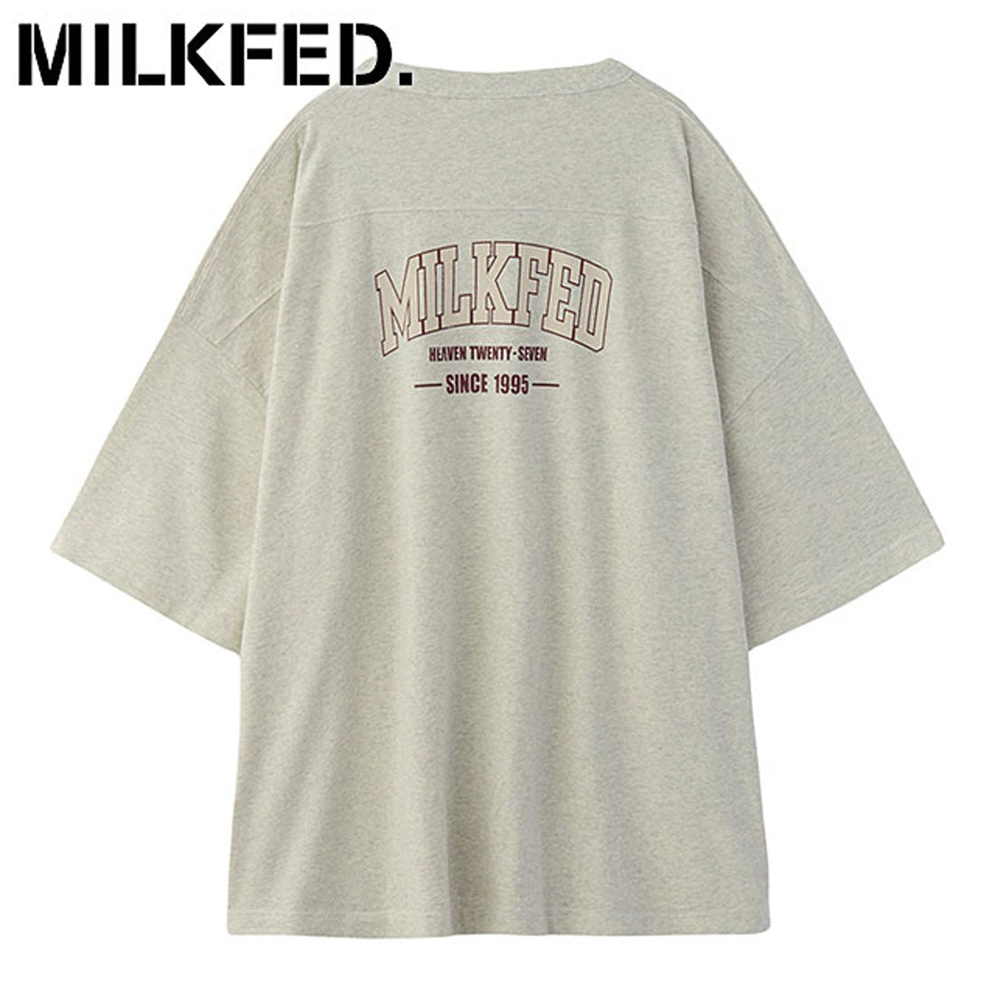 ミルクフェド MILKFED. ×CHAMPION COLLEGE LOGO BIG FOOTBALL TEE OATMEAL [103252011002 SU25] （OATMEAL） OATMEAL