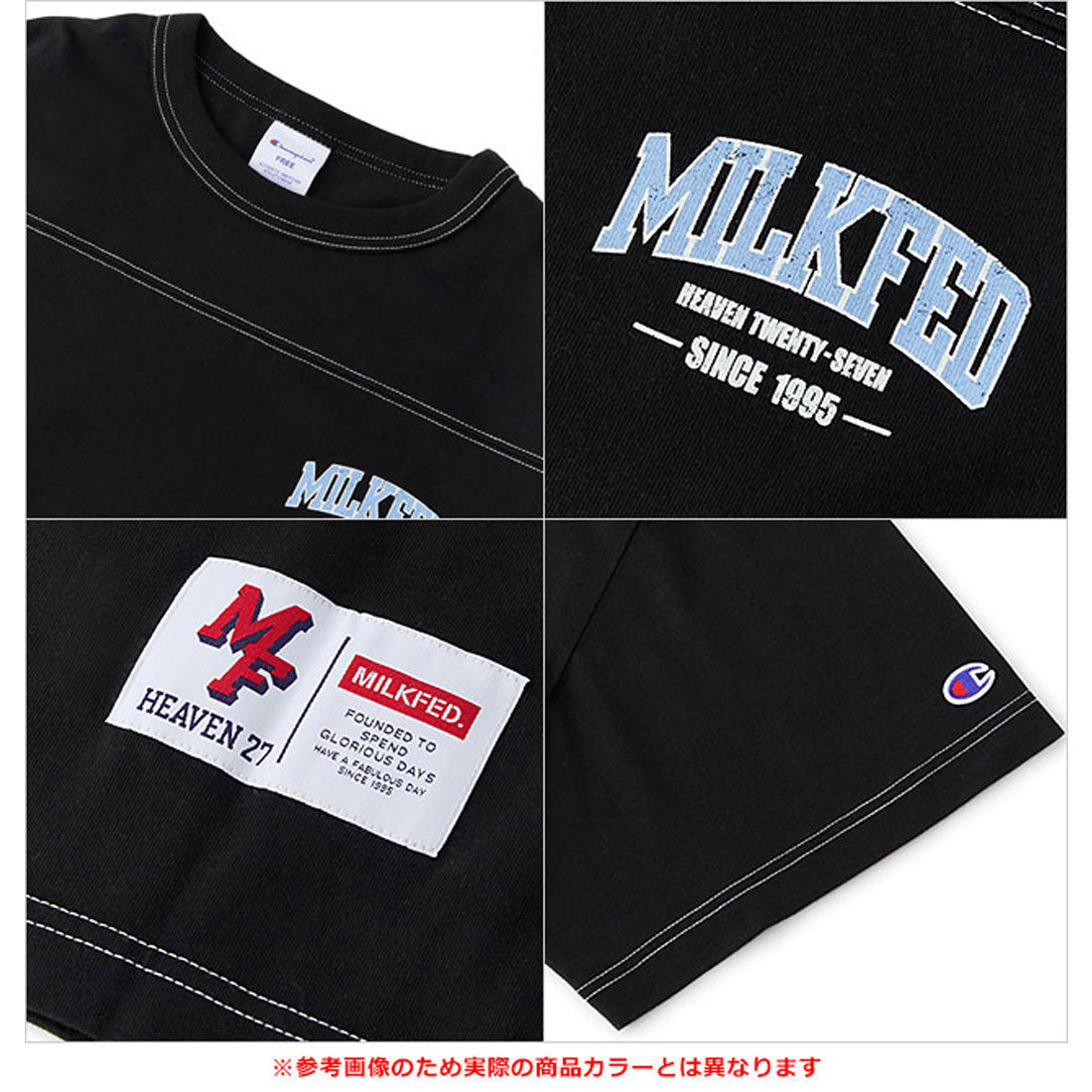 ミルクフェド MILKFED. ×CHAMPION COLLEGE LOGO BIG FOOTBALL TEE OATMEAL [103252011002 SU25] （OATMEAL） OATMEAL