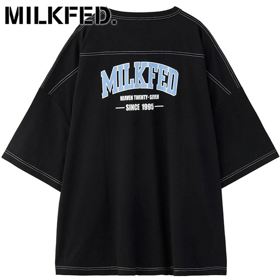 ミルクフェド MILKFED. ×CHAMPION COLLEGE LOGO BIG FOOTBALL TEE BLACK [103252011002 SU25] （BLACK） BLACK