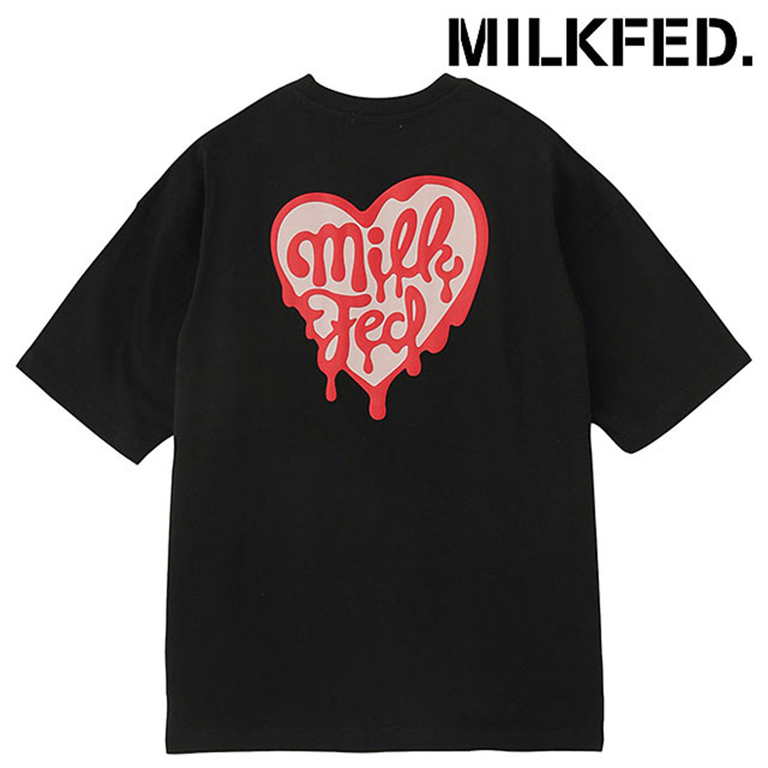 ミルクフェド MILKFED. MELTY HEART FOAM PRINT WIDE S/S TEE BLACK [103252011006 SU25] （BLACK） BLACK