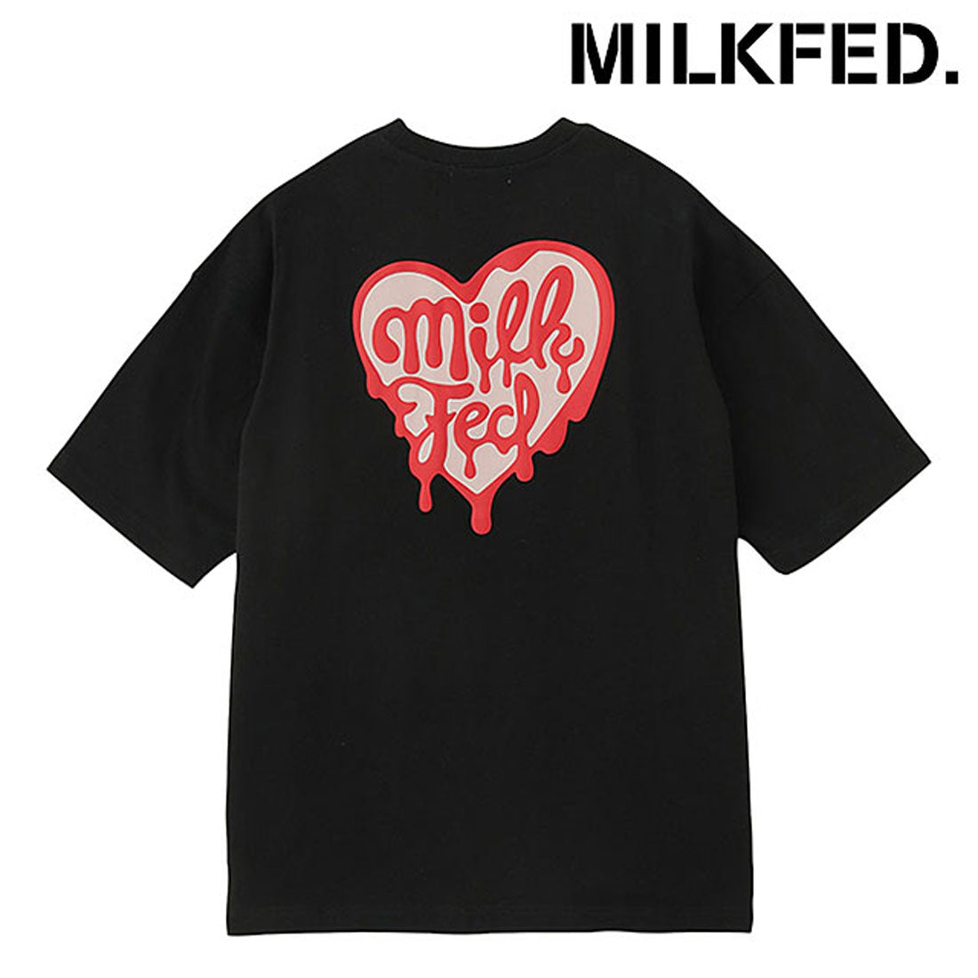 ミルクフェド MILKFED. MELTY HEART FOAM PRINT WIDE S/S TEE BLACK [103252011006 SU25] （BLACK） BLACK