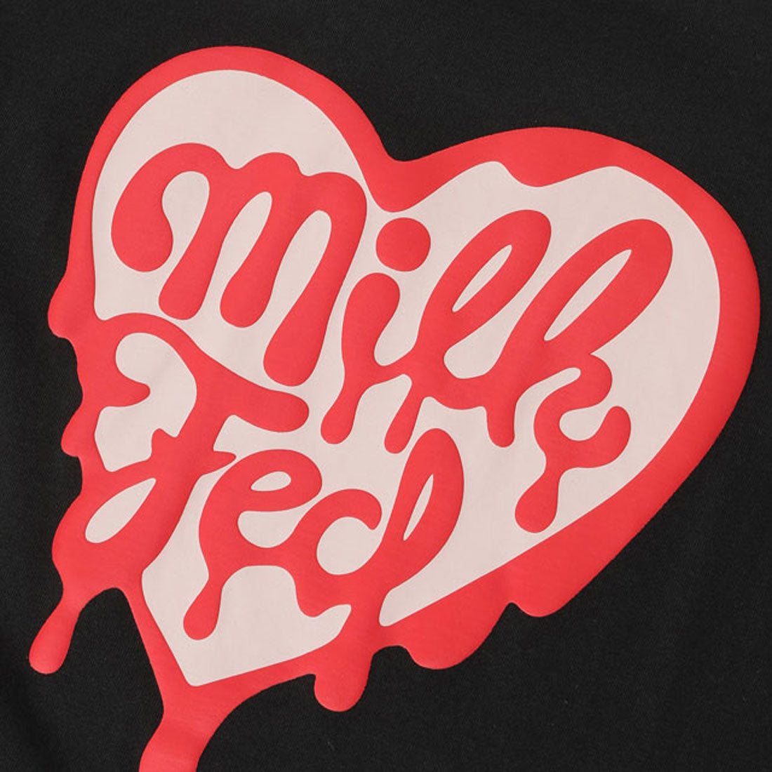 ミルクフェド MILKFED. MELTY HEART FOAM PRINT WIDE S/S TEE BLACK [103252011006 SU25] （BLACK） BLACK