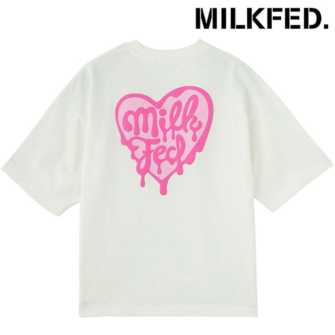ミルクフェド MILKFED. MELTY HEART FOAM PRINT WIDE S/S TEE WHITE [103252011006 SU25] （WHITE） WHITE