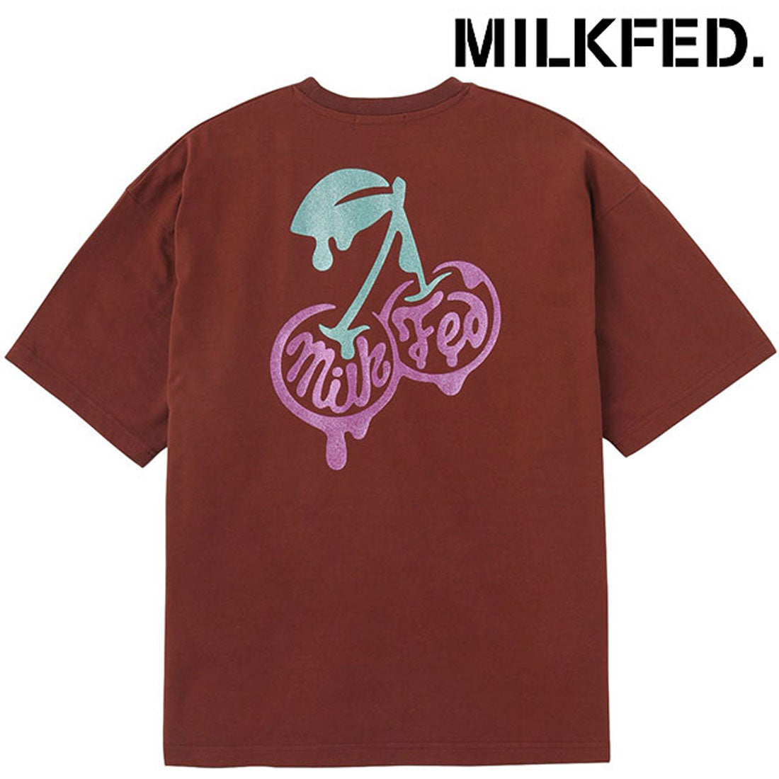 ミルクフェド MILKFED. GLITTER MELTY CHERRIES S/S TEE BROWN [103252011005 SU25] （BROWN） BROWN