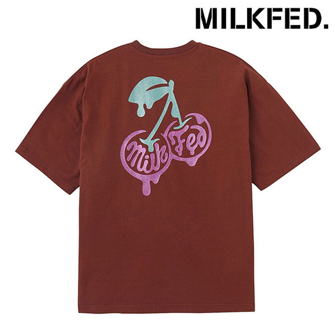 ミルクフェド MILKFED. GLITTER MELTY CHERRIES S/S TEE BROWN [103252011005 SU25] （BROWN） BROWN