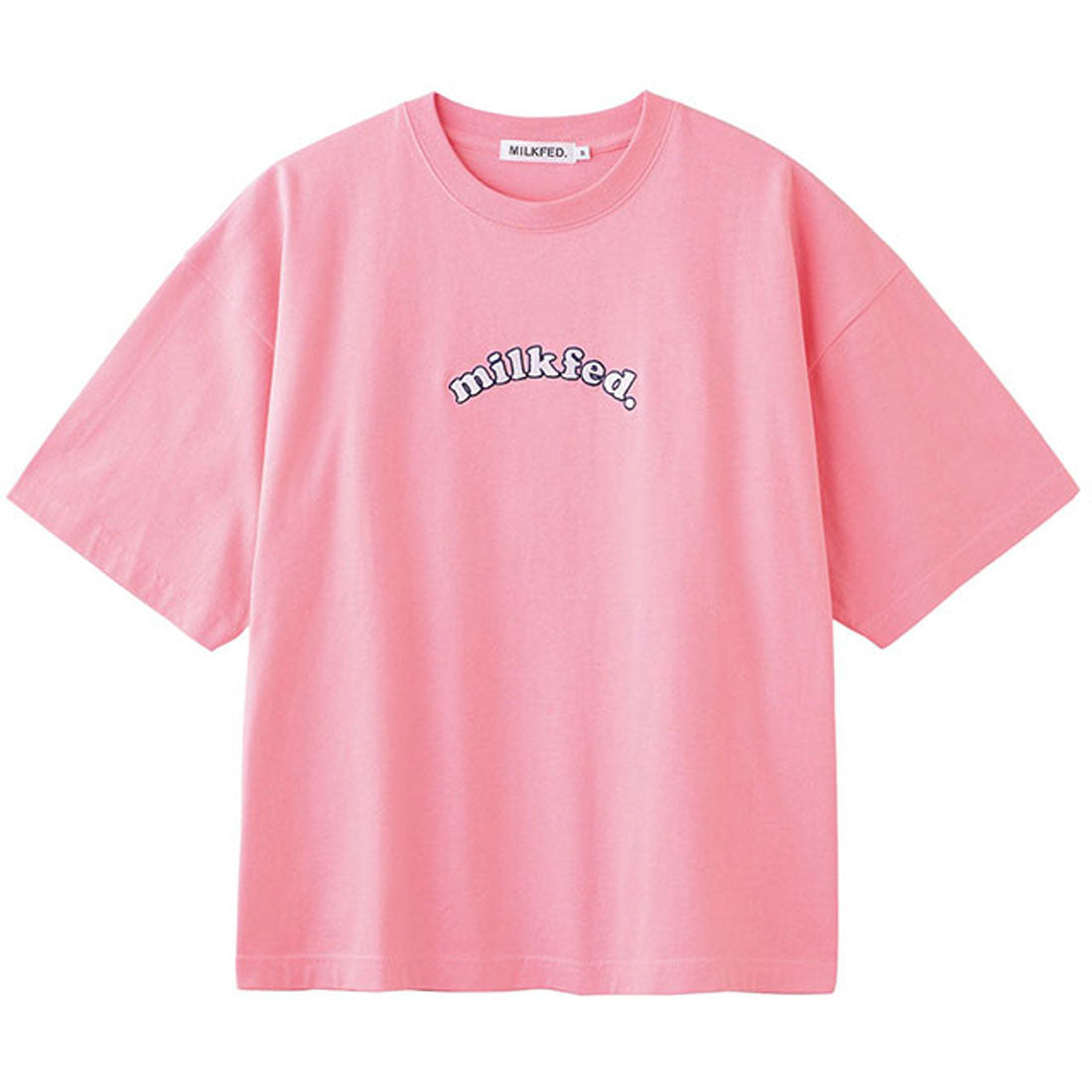 ミルクフェド MILKFED. PLAID HEART WIDE S/S TEE LtPINK [103252011009 SU25] （LtPINK） LtPINK