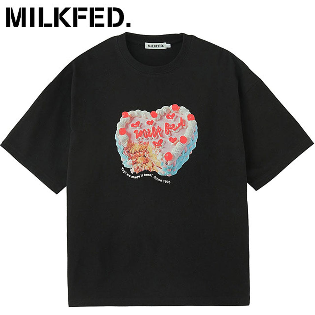 ミルクフェド MILKFED. ANNIVERSARY CAKE WIDE S/S TEE BLACK [103252011011 SU25] （BLACK） BLACK