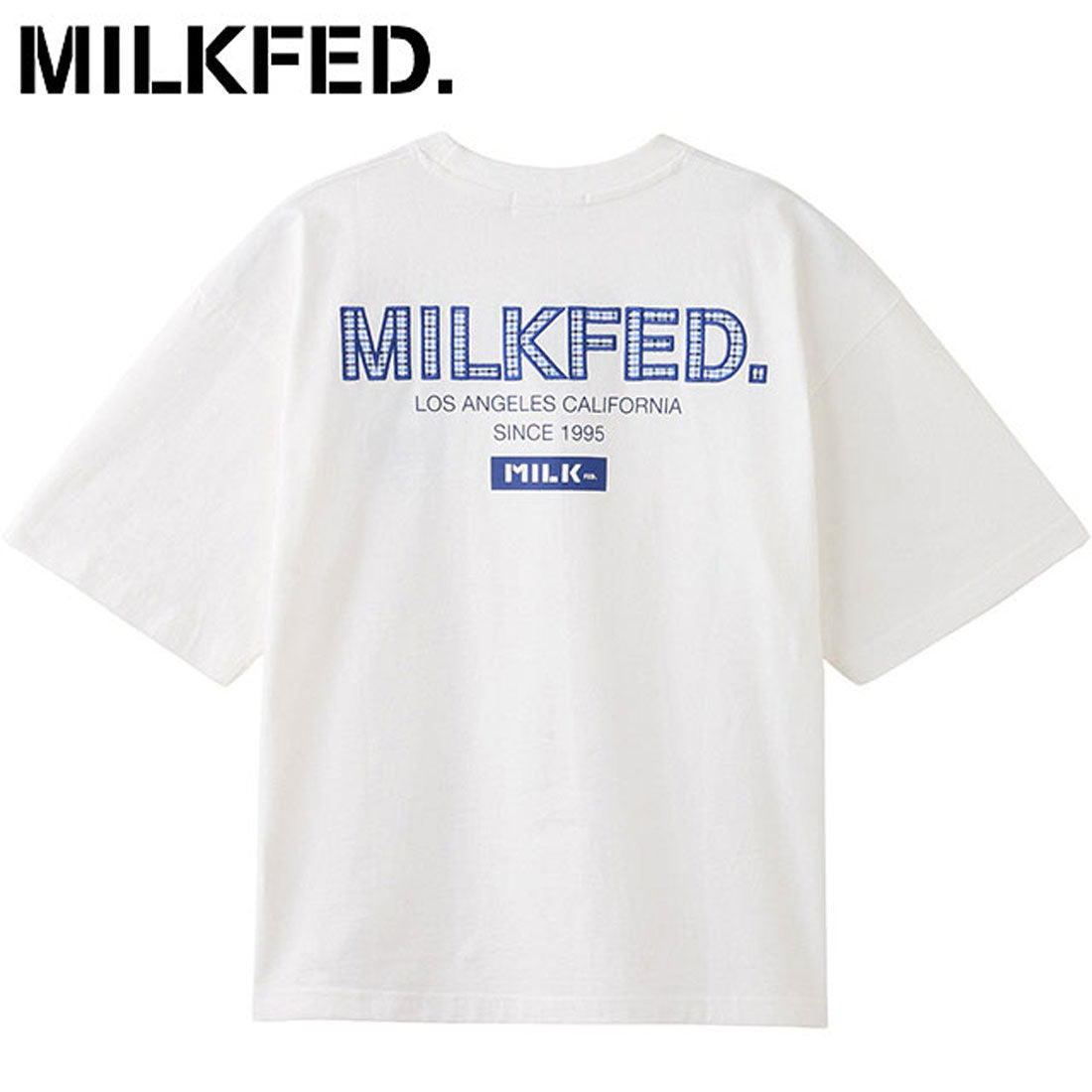 ミルクフェド MILKFED. PLAID LOGO WIDE S/S TEE WHITE [103252011010 SU25] （WHITE） WHITE