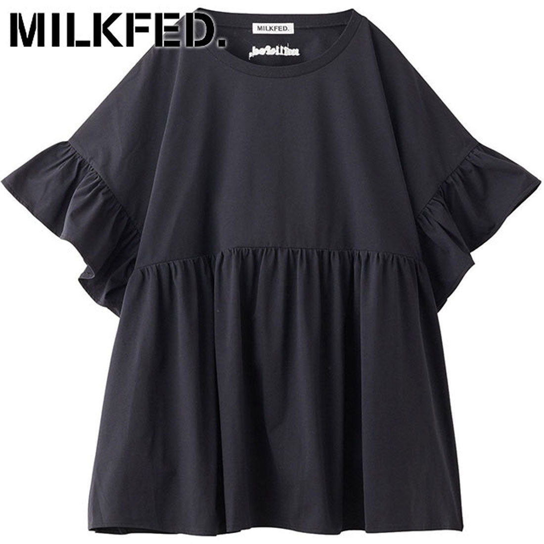 ミルクフェド MILKFED. ×OP RUFFLE TUNIC BLACK [103252013006 SU25] （BLACK） BLACK