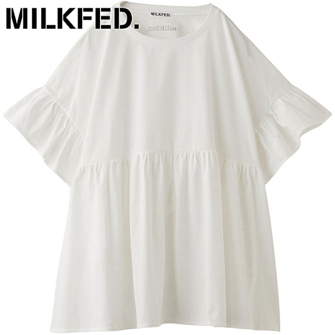 ミルクフェド MILKFED. ×OP RUFFLE TUNIC WHITE [103252013006 SU25] （WHITE） WHITE