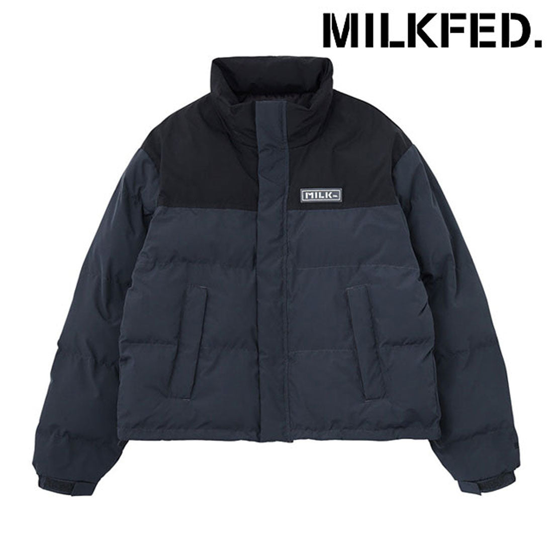 MILKFED. BAR PATCH PUFFER JACKET black [103254021004]
