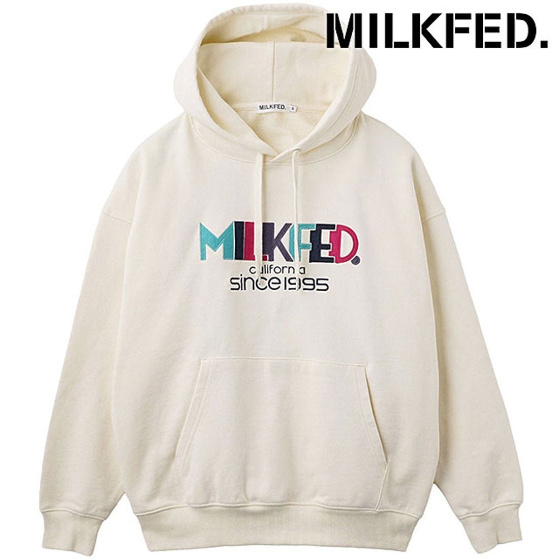 ミルクフェド MILKFED. . RETRO LOGO FELT PATCH SWEAT HOODIE オフホワイト [103254012011] （オフホワイト） オフホワイト