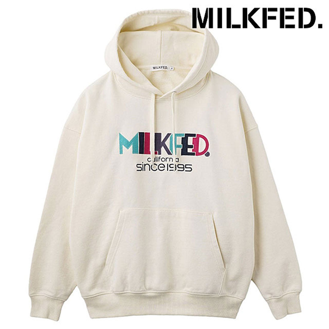 パーカー MILKFED SLEEVE LOGO BIG SWEAT HOODIE Milkfed. RETRO LOGO FELT PATCH SWEAT HOODIE off white [103254012011]