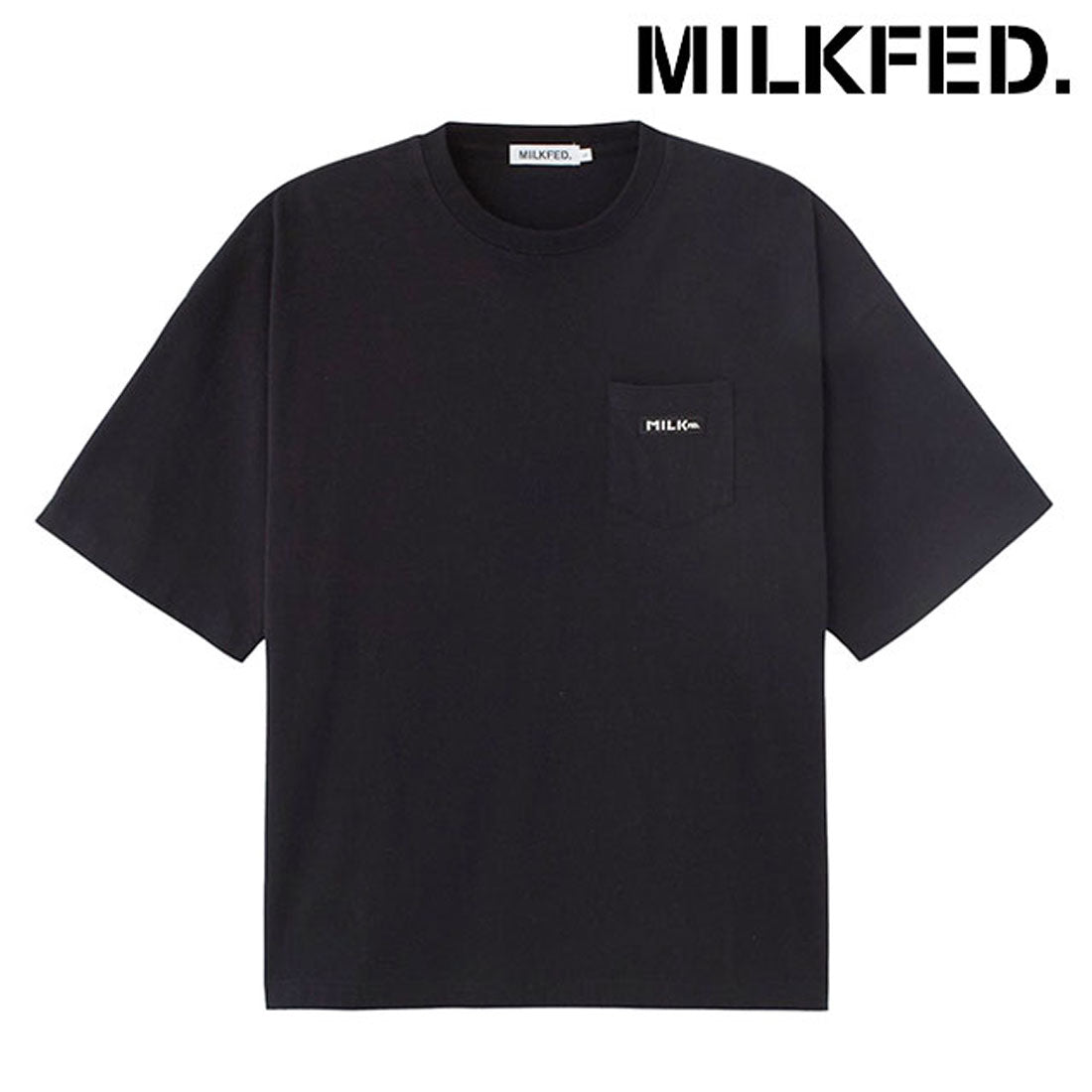 ミルクフェド MILKFED. BAR LOGO POCKET TEE BLACK [103261011014] （BLACK） BLACK