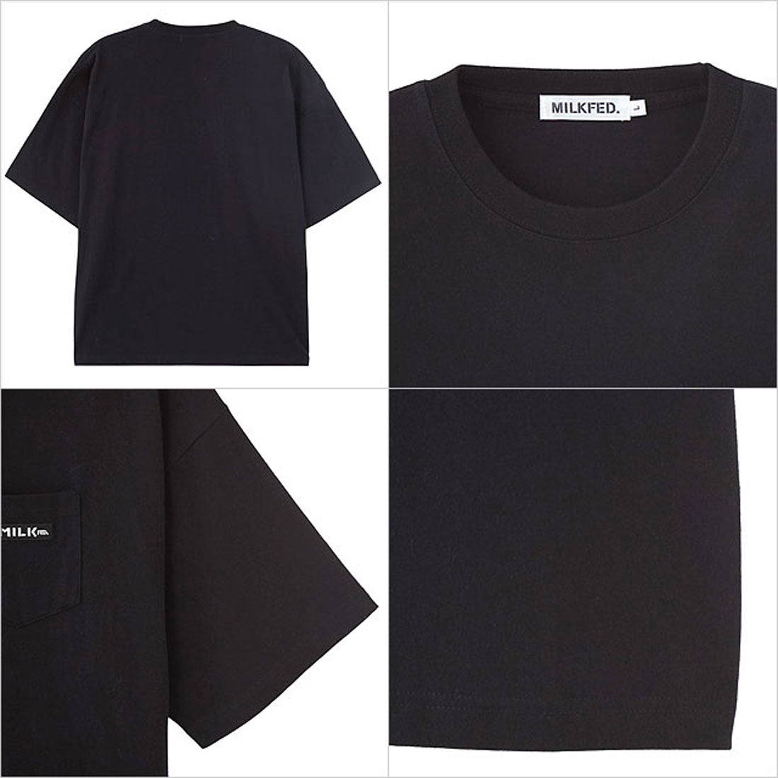 ミルクフェド MILKFED. BAR LOGO POCKET TEE BLACK [103261011014] （BLACK） BLACK