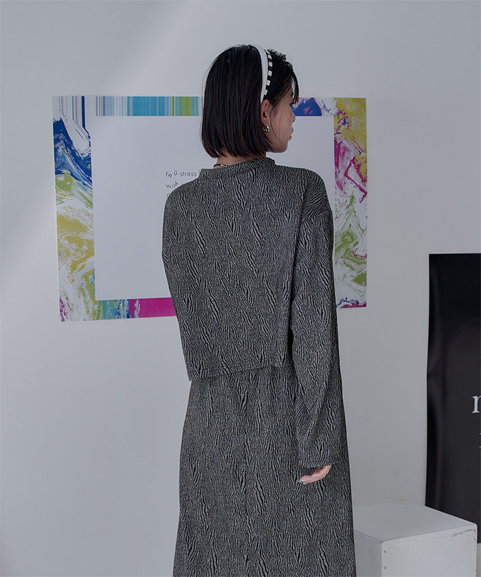 ミエット miette ゼブラ柄ショートプルオーバー （ベージュ） ベージュ