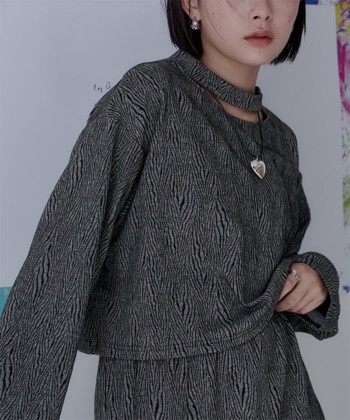 ミエット miette ゼブラ柄ショートプルオーバー （ベージュ） ベージュ