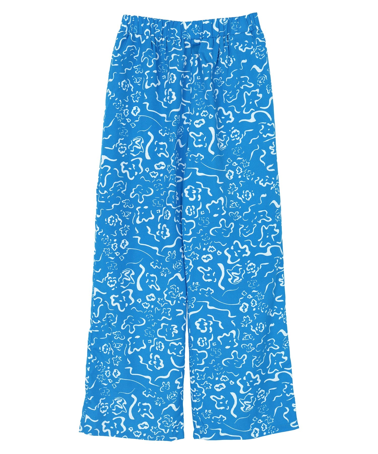 ミエット miette プリントワイドイージーパンツ （ブルー） ブルー