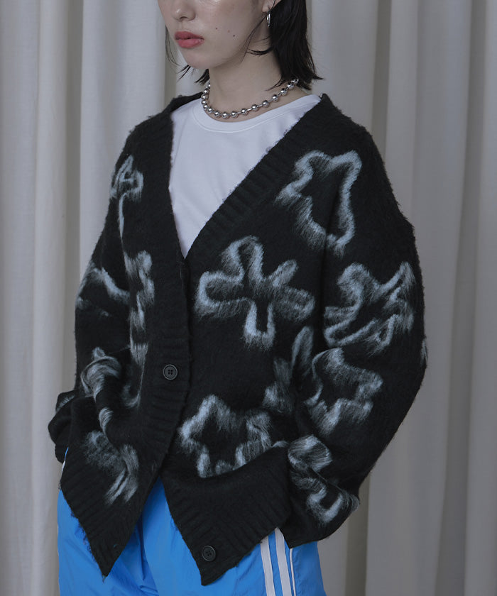 ミエット miette フラワージャガードニットカーディガン （レッド） レッド