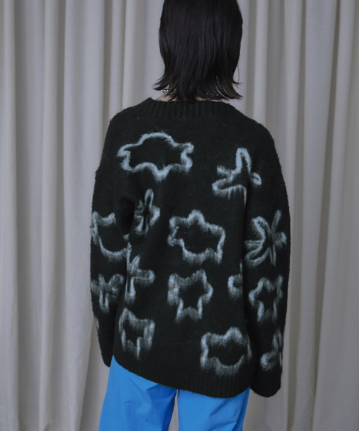 ミエット miette フラワージャガードニットカーディガン （レッド） レッド