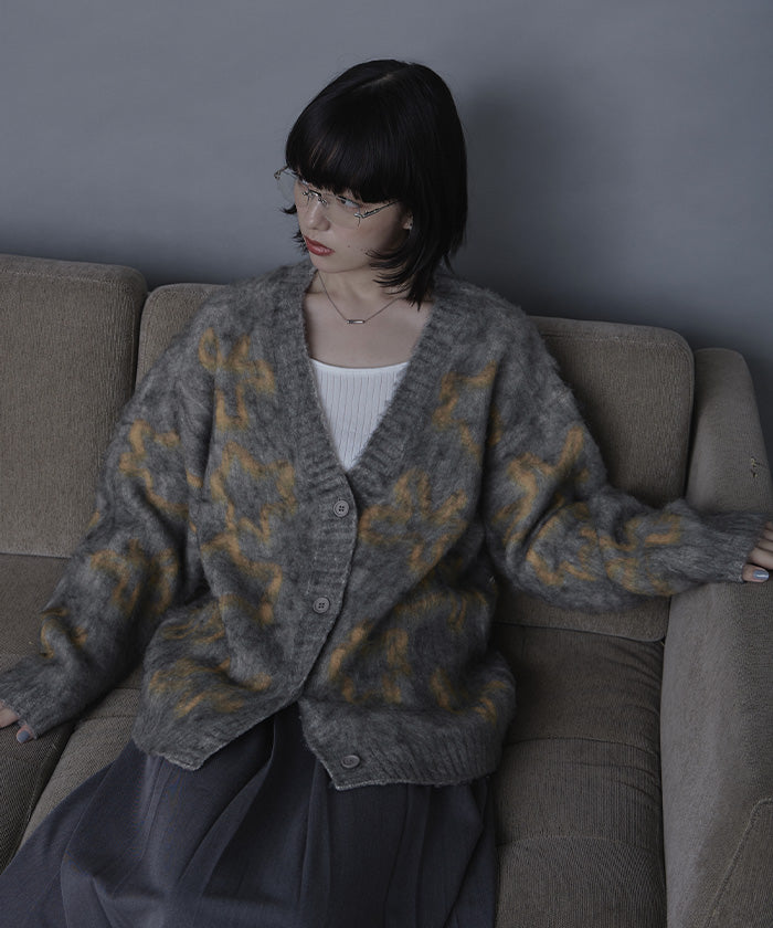 ミエット miette フラワージャガードニットカーディガン （レッド） レッド