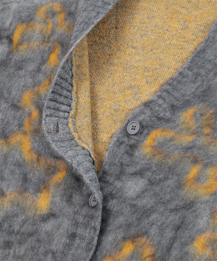 ミエット miette フラワージャガードニットカーディガン （レッド） レッド