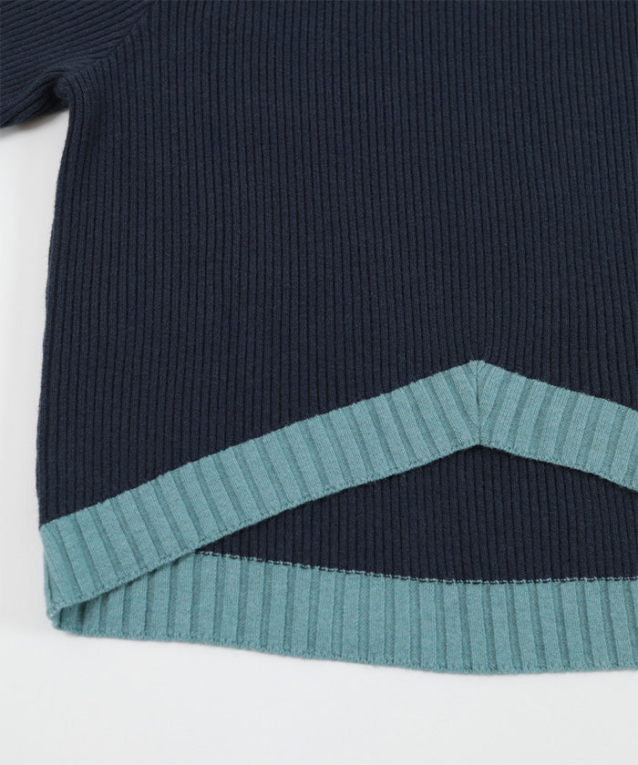 ミエット miette デザインヘムリブニット （レッド） レッド