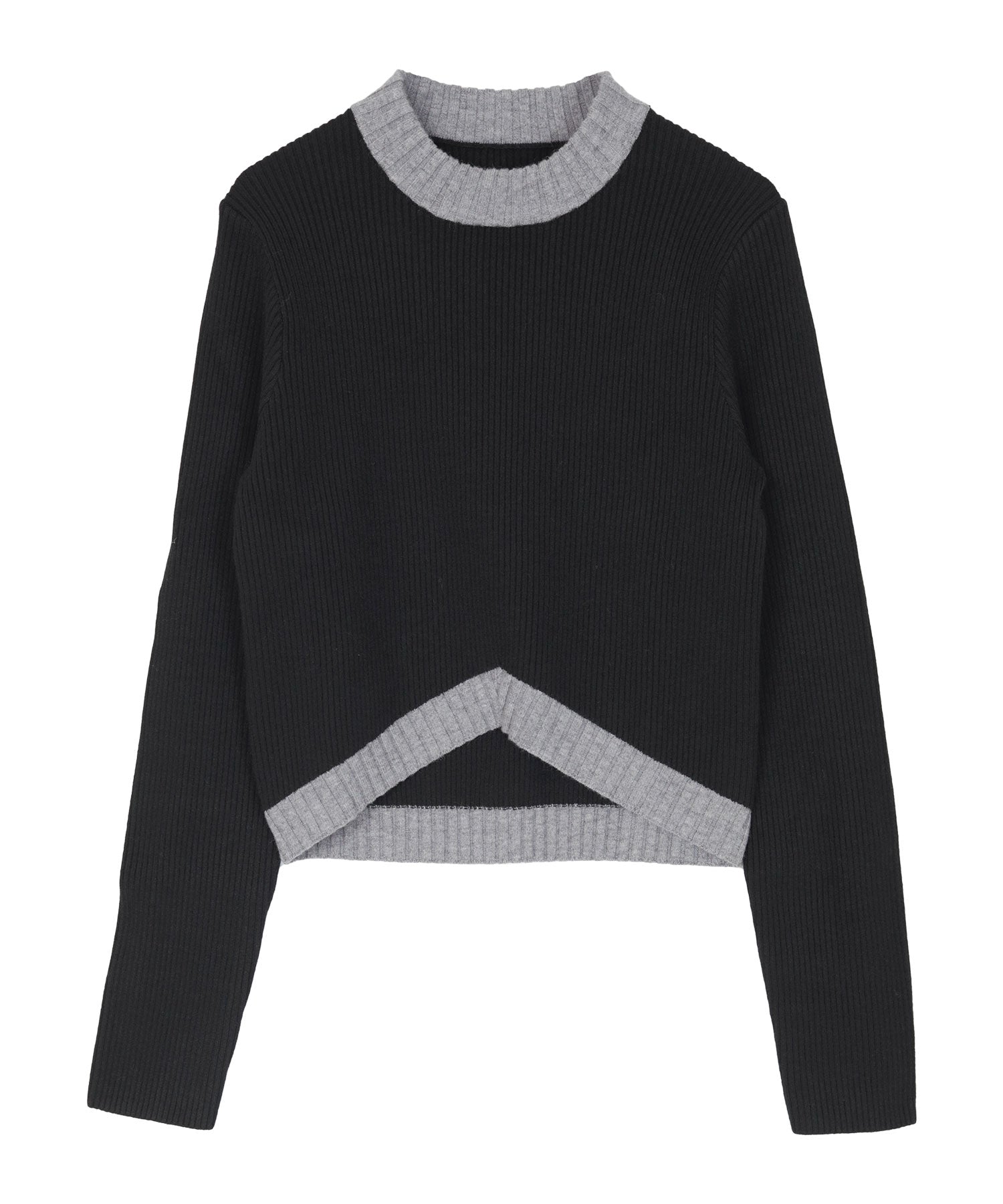 ミエット miette デザインヘムリブニット （レッド） レッド