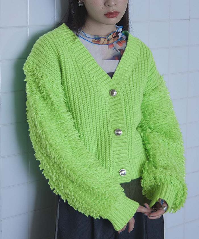 ミエット miette ループ編みニットカーディガン （ブラック） ブラック