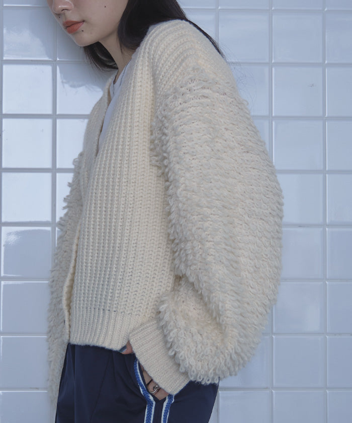 ミエット miette ループ編みニットカーディガン （ブラック） ブラック