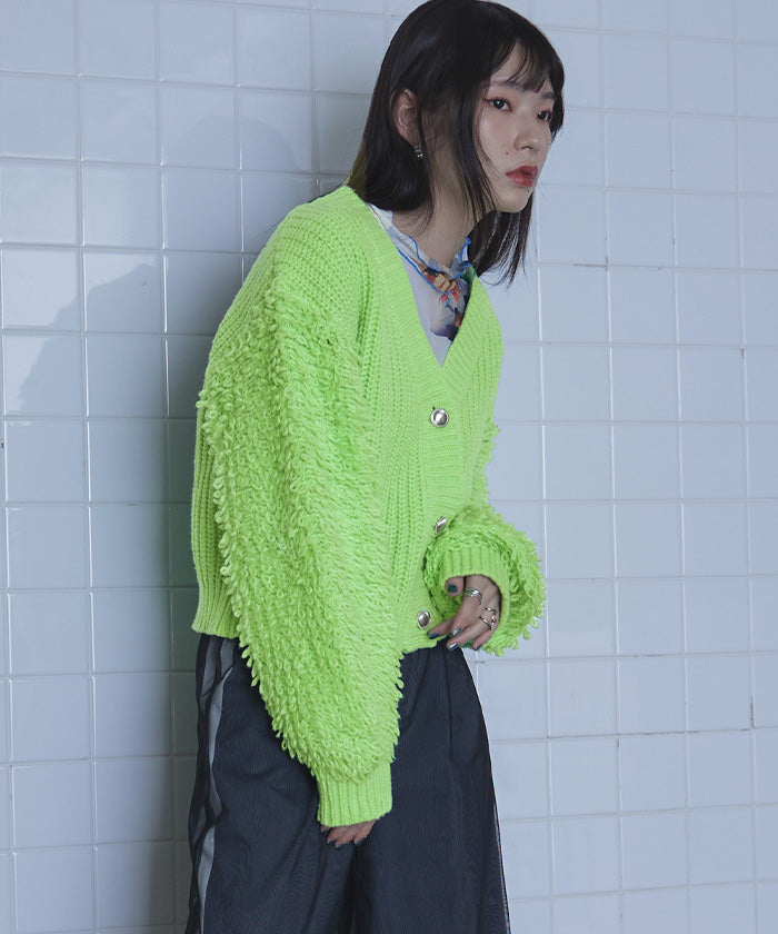 ミエット miette ループ編みニットカーディガン （ブラック） ブラック