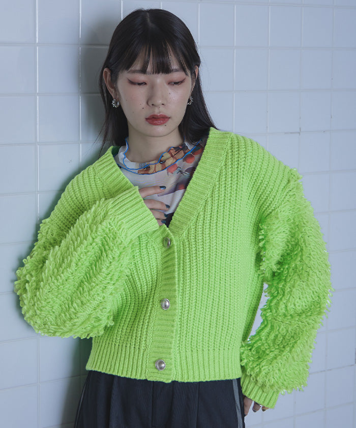 ミエット miette ループ編みニットカーディガン （ブラック） ブラック