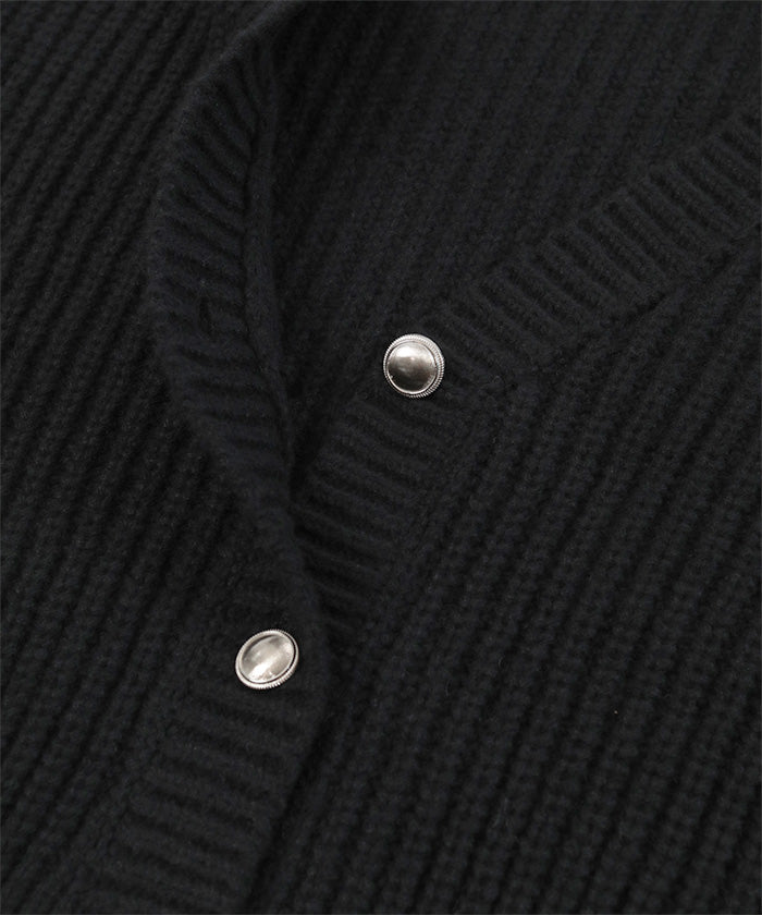 ミエット miette ループ編みニットカーディガン （ブラック） ブラック