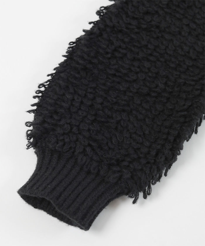 ミエット miette ループ編みニットカーディガン （ブラック） ブラック