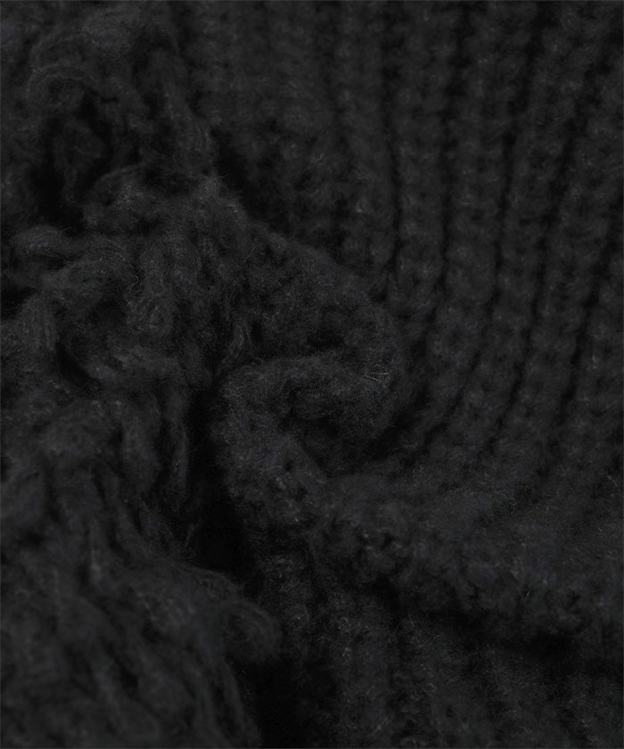 ミエット miette ループ編みニットカーディガン （ブラック） ブラック