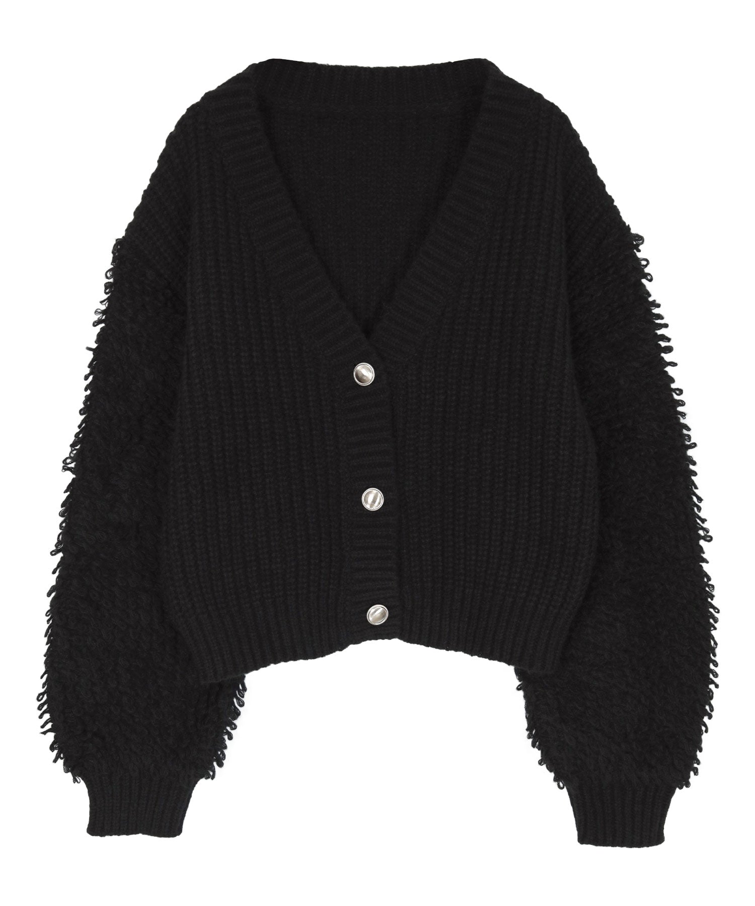 ミエット miette ループ編みニットカーディガン （ブラック） ブラック