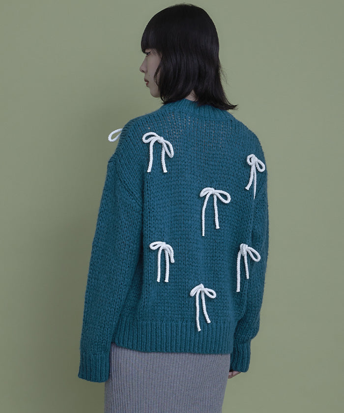 ミエット miette ローゲージリボンニット （レッド） レッド